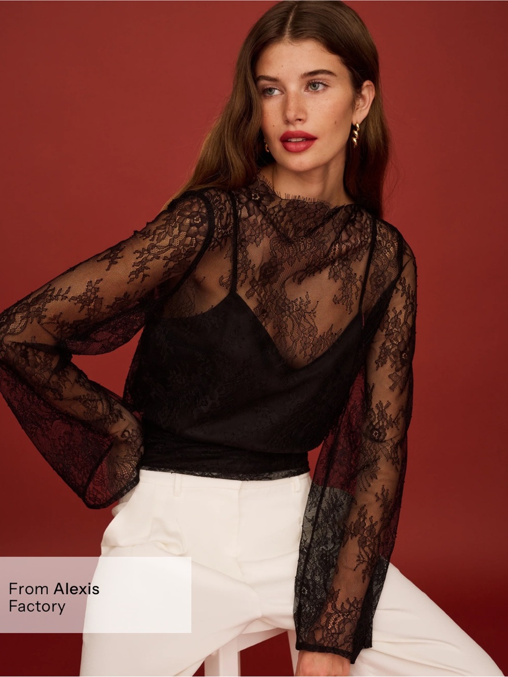 NWT o.p.t Salome Lace Romantic Elegant Few Moda Alexis Factory Top Medium